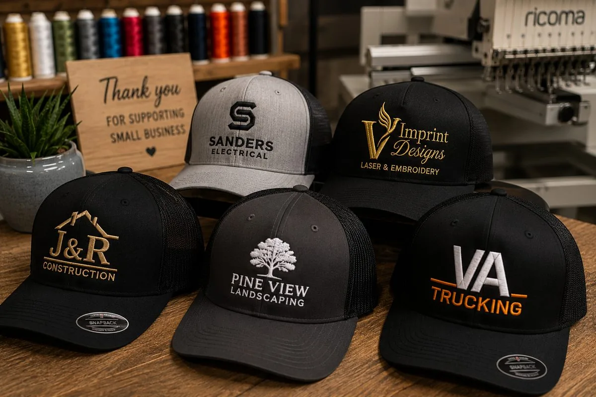 Custom embroidered V Imprint hat