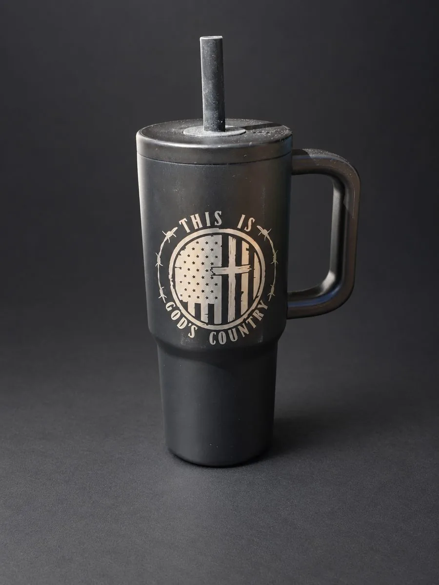 Personalized engraved tumbler with custom design